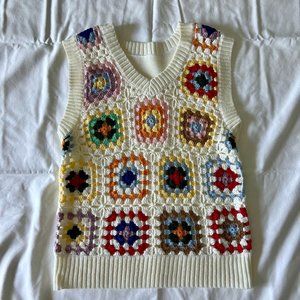 Vintage Crochet Sweater Vest Size S